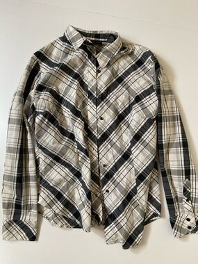 New York & Company Black and White Plaid Shirt
